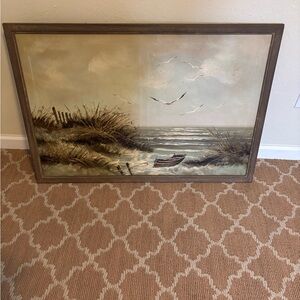 Coastal Beach Scene Framed Art